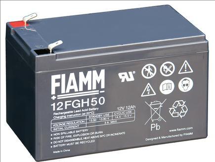 Image du produit Fiamm Batterie, acide de plomb, 12V, 12Ah, languette plate, 6.3 mm (12 V, 12 Ah)