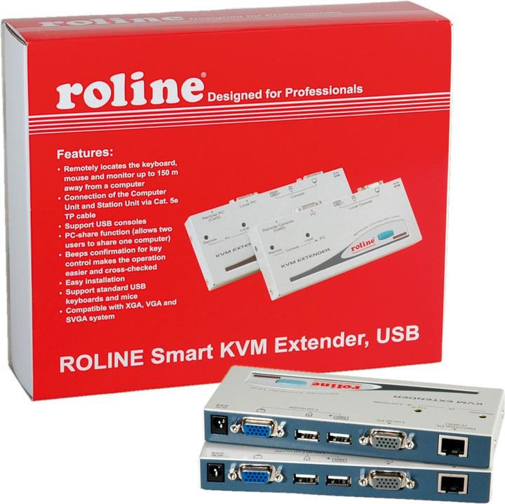 Produktbild Roline Smart KVM Verlängerung über RJ-45, VGA, USB
