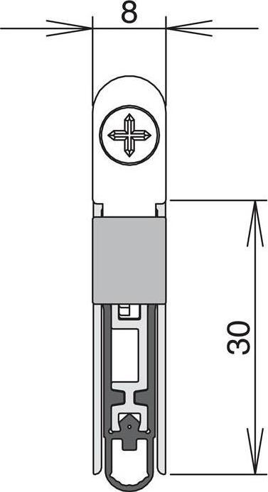 Immagine prodotto Athmer Guarnizione porta Schall-Ex L-8/30 WS 1-s.L.958mm L.8mm Alu.silver silver HLT L/R
