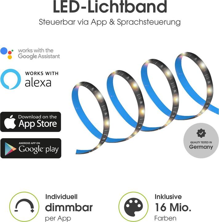 Image du produit Xlayer Echo Bande LED 3m multicolore dimmable (Multicolore, 50 cm, Intérieur)