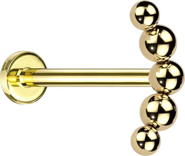 Actual product image Star Piercing Micro Labret internal thread gold-plated bow balls (Titanium G23, without brass)