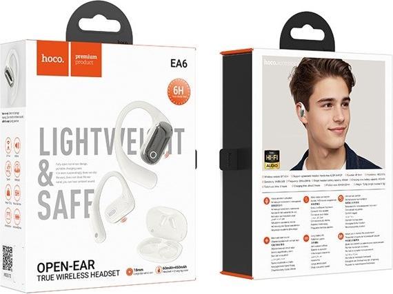 Actual product image Hoco EA6 Kabelloses Headset mit offenem Ohr Konnektivität/Musik Bluetooth Weiss (6 h, Wireless)
