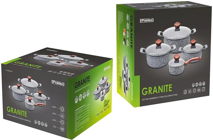 Produktbild Promis Pot set with brown handles, 8 items (GR (Pfannenset + Topfset, Edelstahl, Aluminium)