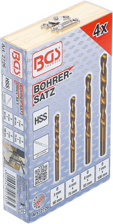 Produktbild BGS Bohrer-Satz HSS linksschneidend 4-tlg. (3 mm)