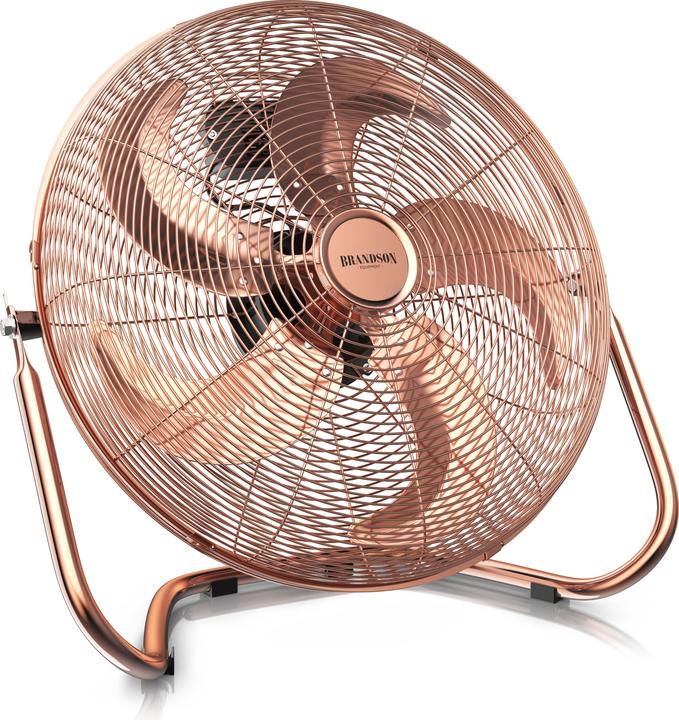 Brandson Windmaschine, Bodenventilator im Retro Stil, hoher Luftdurchsatz, 120W, Kupfer, 50 cm Ø, neigbar
