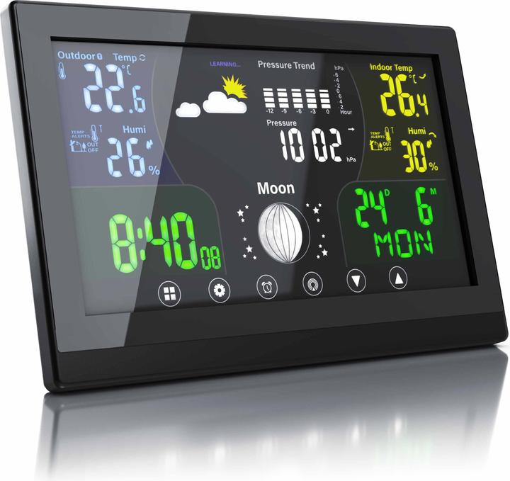 Bearware Weather Station, Weather Station with LCD Colour Display / Air Pressure with Altitude Correction