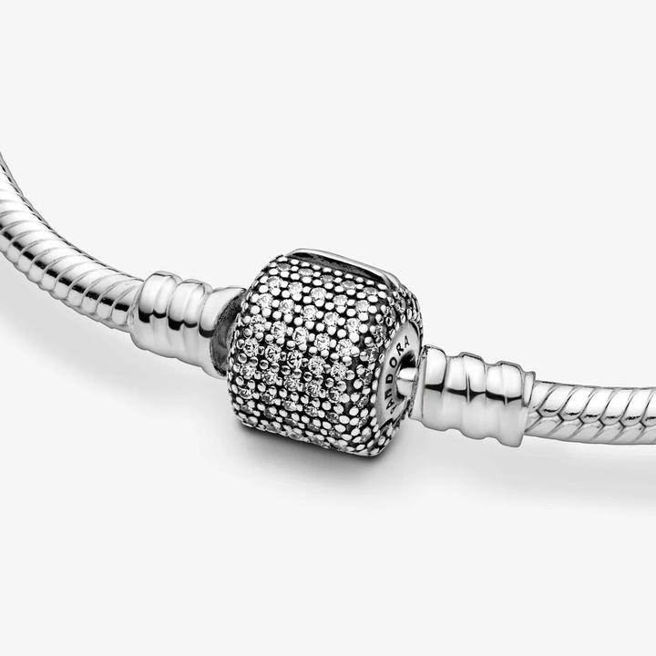 Actual product image Pandora Bracelet with ball clasp (19 cm, Silver)