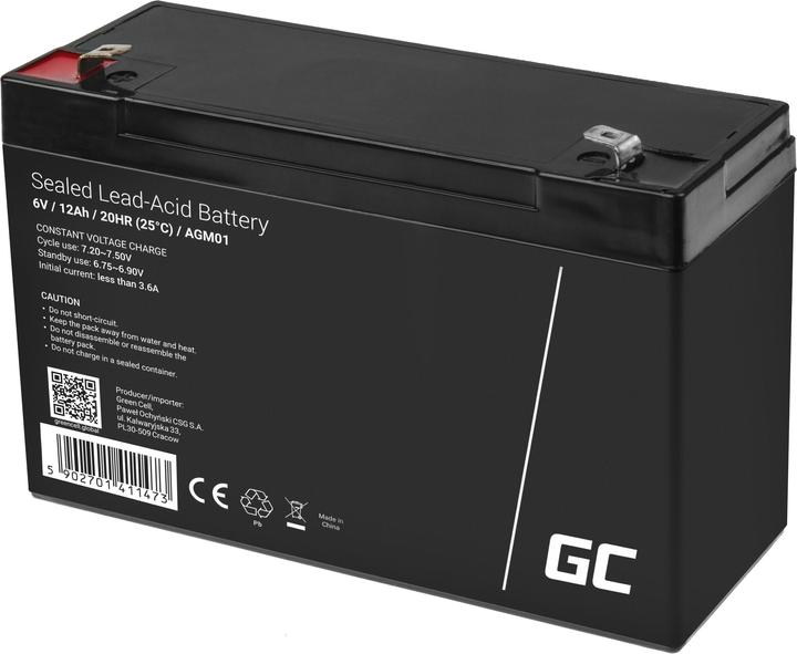 Image du produit GreenCell AGM01 (6 V, 12 Ah)