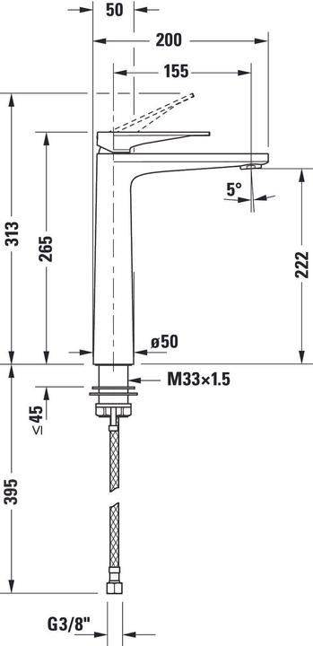 Nährwerte und Zutaten Duravit EH-WT-MI XL Tulum Ausl 155mm o ZAG schwarz matt