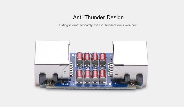 Image du produit Ugreen Ethernet Anti-Thunder RJ45 Coupleur de protection contre la foudre (UTP, CAT5e, 0.05 m)