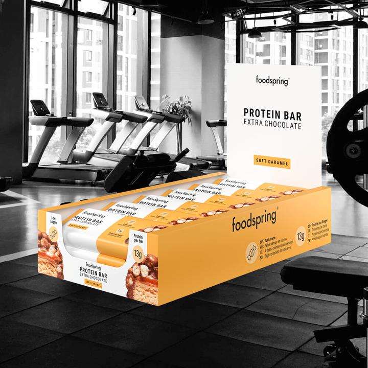 Actual product image Foodspring Protein Bar Extra Chocolate (Caramel, 1 pcs., 540 g)