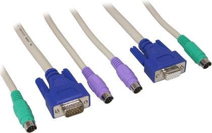 Alcasa 1909OC2 1.8m Blue Green Purple KeyboardVideoMouse KVM Cable