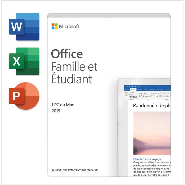 Image du produit Microsoft Office Home & Student 2019 Français (1 Utilisateur, Illimité)