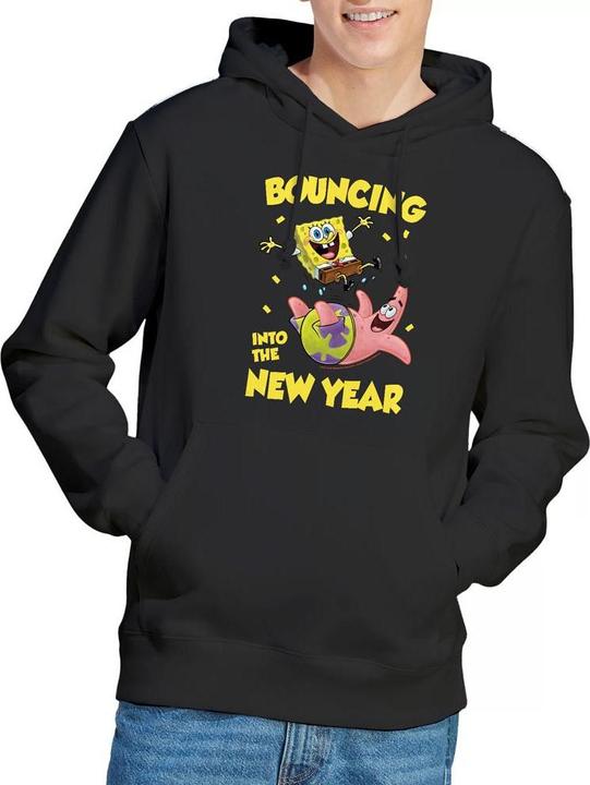 Immagine prodotto Spongebob Squarepants Bouncing Into The New Year Felpa con Cappuccio Uomo (M)