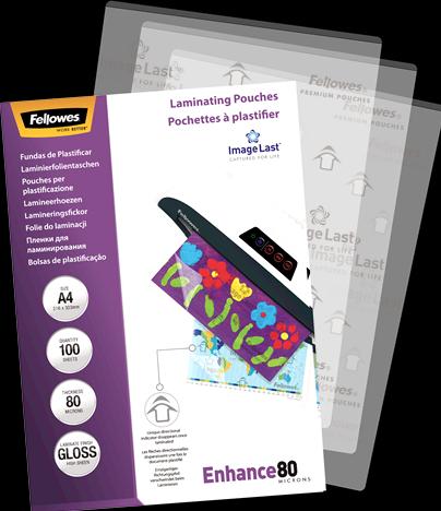 Actual product image Fellowes Enhance 80 (A4, 100 Piece, 80 µm)