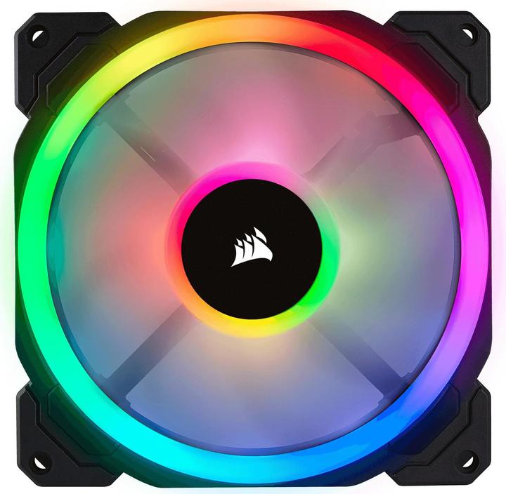 Actual product image Corsair Fan LL140 RGB 120mm Dual Light Loop RGB LED PWM Fan 2 pack with Lighting Node Pro (140 mm)
