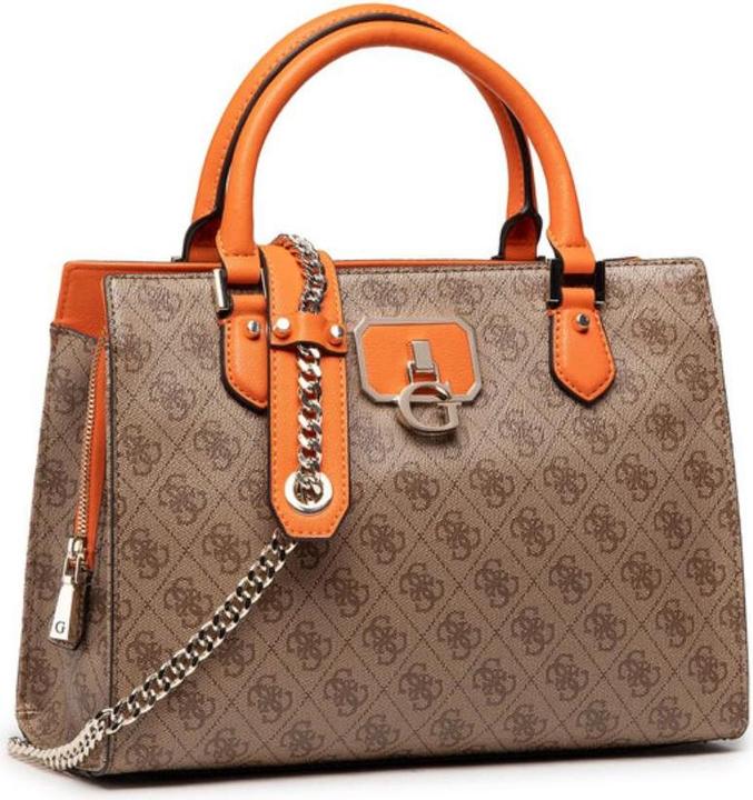Immagine prodotto Guess Alisa, Synthetic Leather, Textile Bag, 4G Logo, Latte/Orange, hwsg81