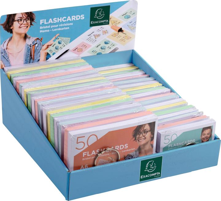 Exacompta Index cards (A7, A6, 205 g/m², 50 x)