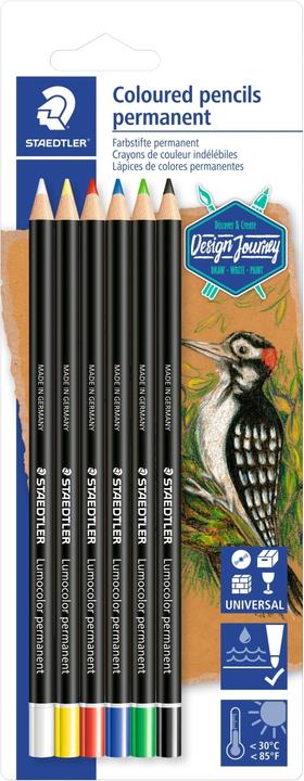 Actual product image Staedtler Lumocolor permanent glass chrome 108 20 Waterproof coloured pencils (6 x)