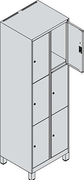 Produktbild C+P CP Classic Plus Schließfachschrank enzianblau, hellgrau 080010-203 S10003, 6 Schließfächer 60,0 x 5