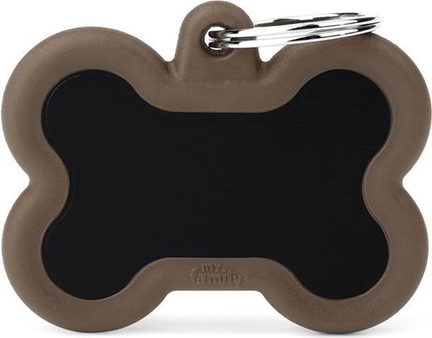 Produktbild Myfamily Black Bone Alu ID-Hundetag braun, 4.9x3.6cm (1 Stk) (XL, Hund, Hundesport)