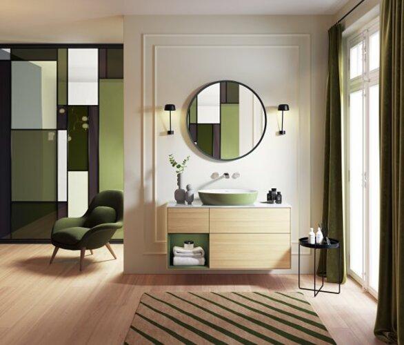 Actual product image Villeroy & Boch Countertop washbasin Artis 58 cm square white/coal black 417258BCT8 (380 mm, 580 mm)