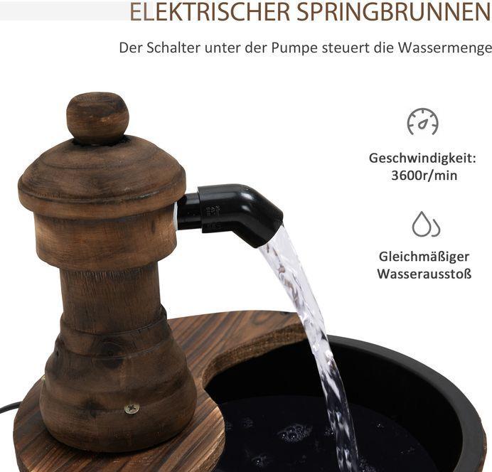 Produktbild Swisshandel24 Gartenbrunnen, Tannenholz + Metall Naturholz