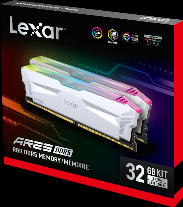 Produktbild Lexar Ares RGB (2 x 16GB, 6400 MHz, DDR5-RAM, DIMM)