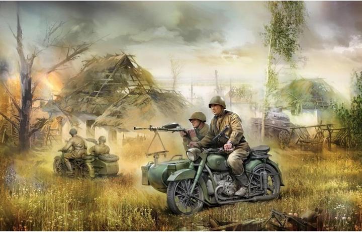 Produktbild 1:72 Sov.motorc.M-72 w/sidecar&crew WWII