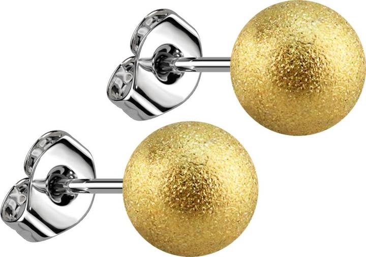 Star Piercing Ohrstecker mit Kugel vergoldet gesprenkelt (Chirurgenstahl 316L, ohne Messing)