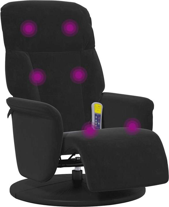 Produktbild VidaXL Massagesessel mit Fussteil Schwarz Samt,Farbe