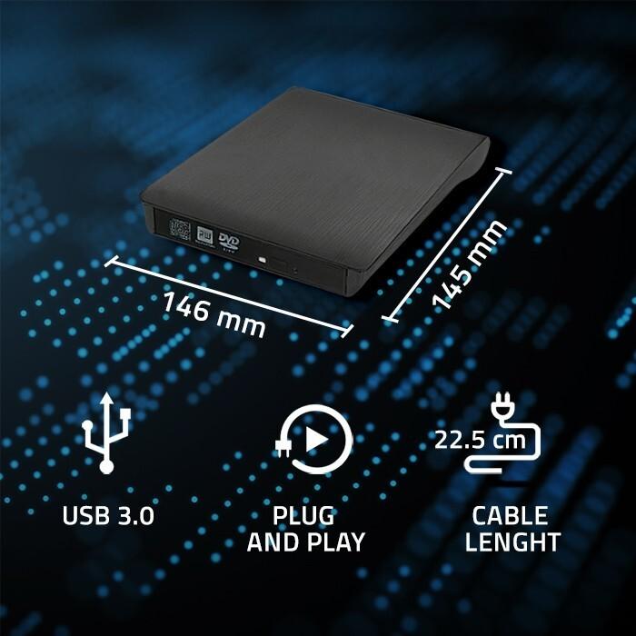 Immagine prodotto Qoltec Registratore DVD-RW esterno USB 3.0 (Masterizzatore DVD)