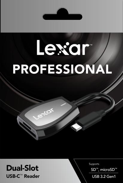 Actual product image Lexar Professional USB-C Dual-Slot Reader - SD/MicroSD UHS-II (USB-C 3.2 Gen 1)