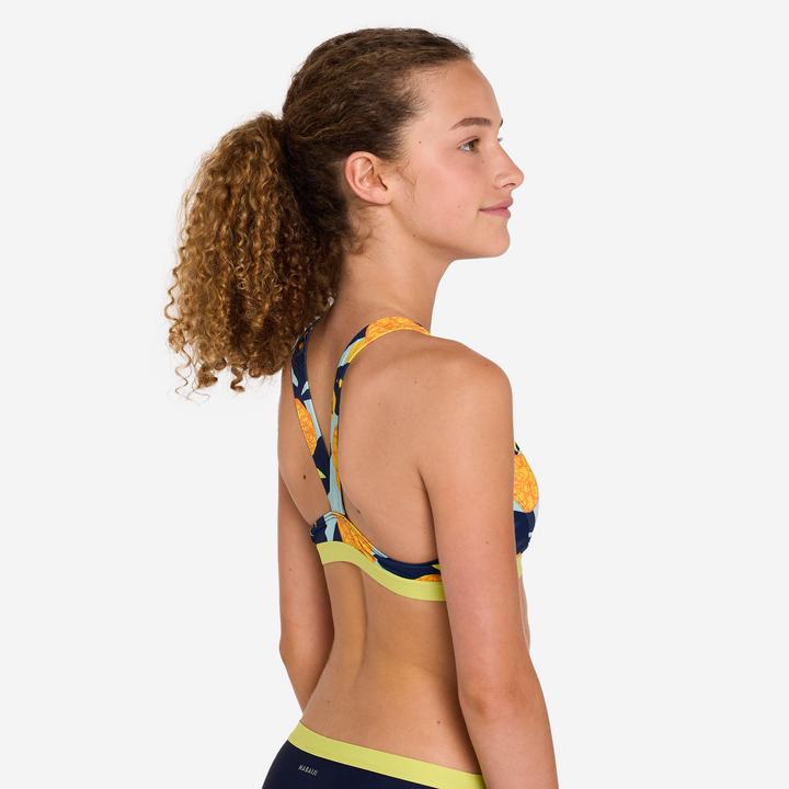 Image du produit Nabaiji Haut de maillot de bain natation Fille - 100 Vega hotu orange vert (140)