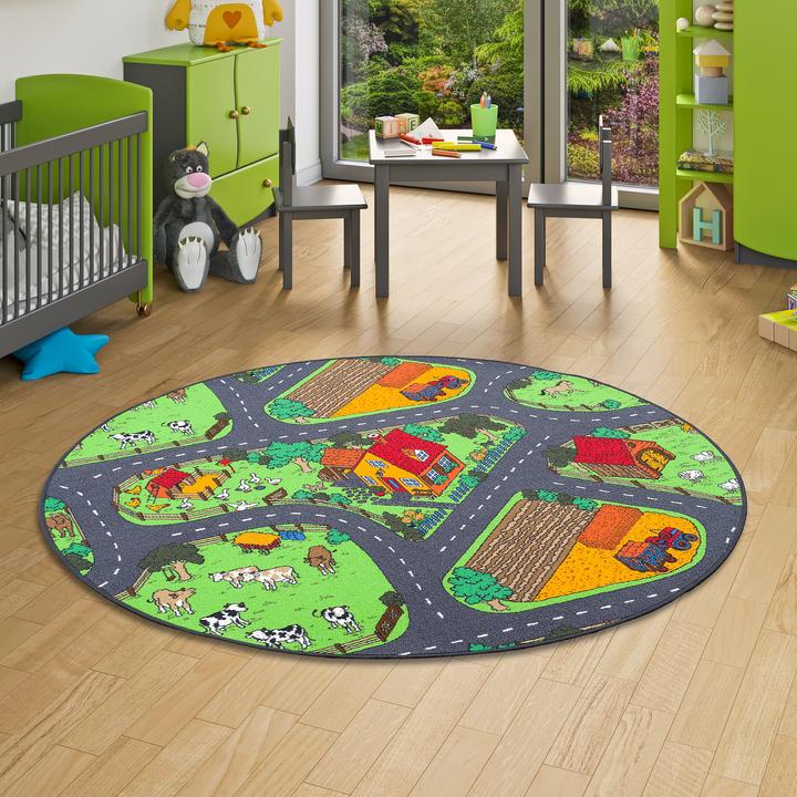 Produktbild Snapstyle Kinder Spiel Teppich Bauernhof (200 x 200 cm)