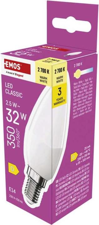 Produktbild Emos Classic (E14, 2.50 W, 350 lm, 1 x, D)