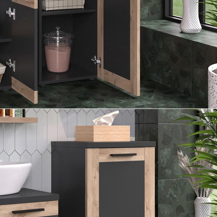 Produktbild Vicco Midischrank Niko, Anthrazit/Viking Oak, 40 x 81.6 cm