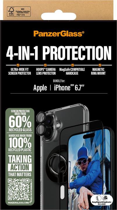 Produktbild PanzerGlass 4-in-1 Protection Bundle (1 Stück, Apple iPhone 16 Plus)