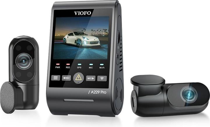 Immagine prodotto Viofo A229 Pro 3CH (WiFi, Accelerometro, Visione notturna, Ricevitore GPS, Microfono incorporato, Display integrato, 4K)