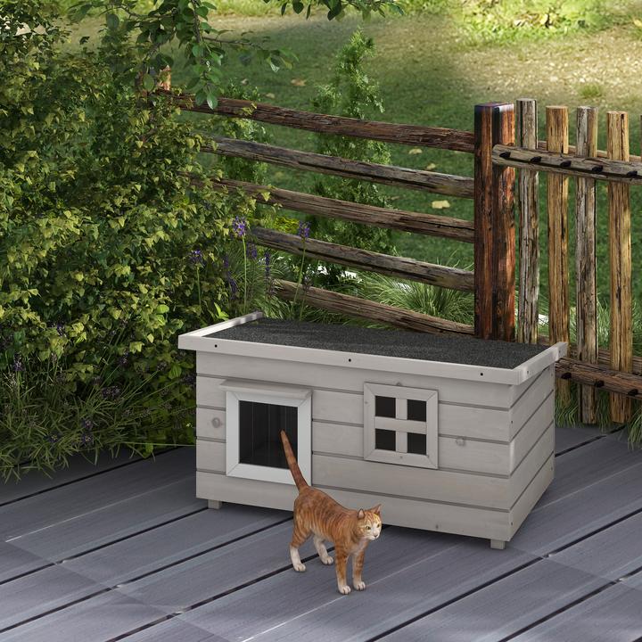 Produktbild PawHut Katzenhaus mit Fenster (Katze)