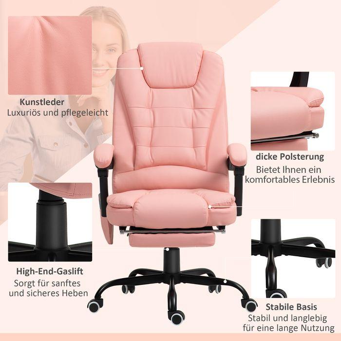 Produktbild Swisshandel24 Bürostuhl mit 7 Punkt Massage, ergonomischer Gaming Sessel mit Liegefunktion