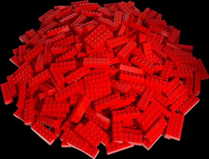 Productafbeelding LEGO 2x6 Hoge Stenen Rood - Bouwstenen Rood 2456 Hoeveelheid 250x (2456, LEGO Accessoires)