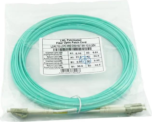 Produktbild BlueOptics Dell EMC CBL-LC-OM3-7.5M kompatibles LC-LC Multimode OM3 Patchkabel 7.5 Meter (S/UTP, 7.50 m)