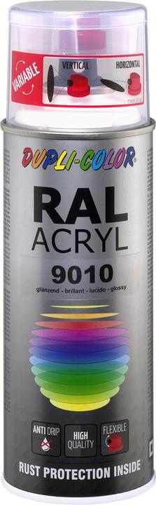 Image du produit Dupli-Color Peinture acrylique brillant RAL 9010 blanc pur (Blanc pur, 0.40 l)