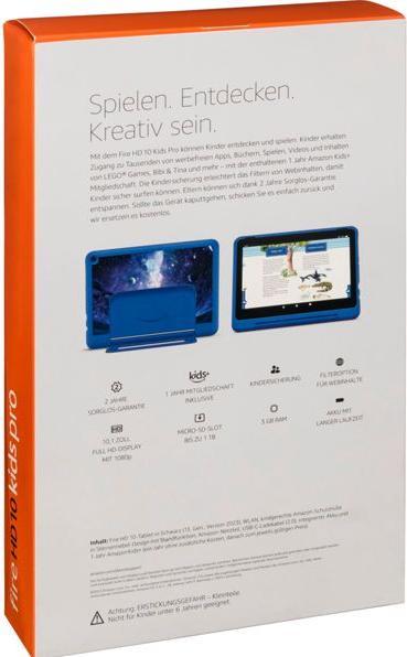 Produktbild Amazon Fire HD 10 Kids Pro (nur WLAN, 10.10", 32 GB, Blue)