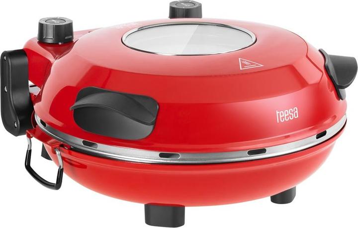 Teesa Pizzabackofen SUPREME 1200 W 32 cm Fenster herausnehmbarer Stein Zweigruppensteuerung