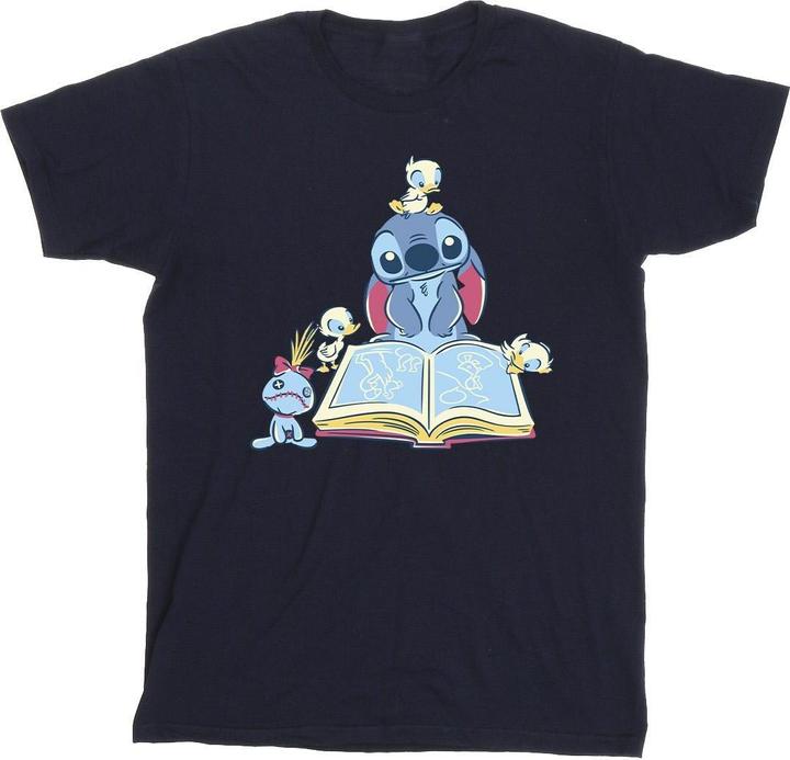 Disney Lilo & Stitch Reading A Book TShirt (L)