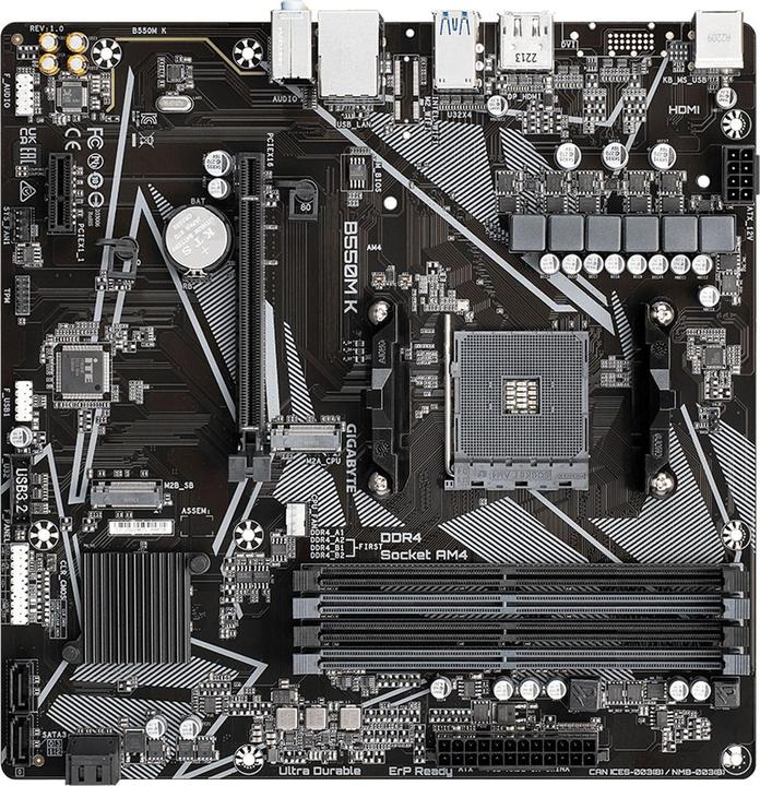 Produktbild Gigabyte B550M K (AM4, AMD B550, mATX)