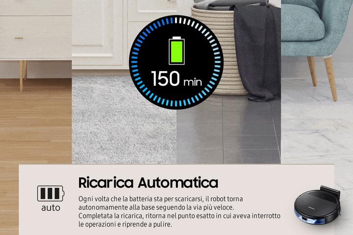 Image du produit Samsung VR05R5050WK robot aspirateur sans sac Noir 0.2 L (Robot vacuum)