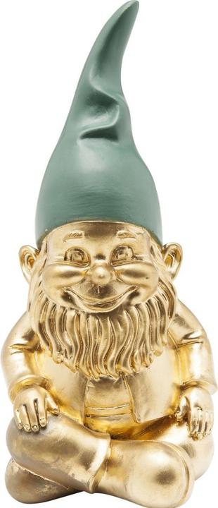 Kare Design Deco Figurine Zwerg Sitting Gold Green 19cm